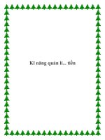 Tài liệu Kĩ năng quản lí... tiền. pot