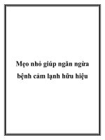 Tài liệu Mẹo nhỏ giúp ngăn ngừa bệnh cảm lạnh hữu hiệu docx