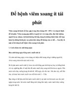 Tài liệu Để bệnh viêm xoang ít tái phát pdf