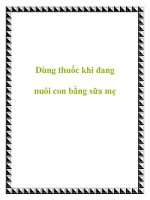 Tài liệu Dùng thuốc khi đang nuôi con bằng sữa mẹ pot