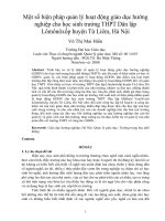 Một số biện pháp quản lý hoạt động giáo dục hướng nghiệp cho học sinh trường THPT dân lập lômônôxốp huyện từ liêm, hà nội