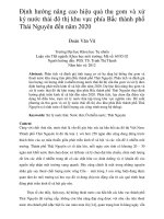 Định hướng nâng cao hiệu quả thu gom và xử ký nước thải đô thị khu vực phía bắc thành phố thái nguyên đến năm 2020