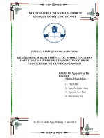 Hoạch định chiến lược marketing cho café cao cấp Supreme của công ty cổ phần Phindeli tại Mỹ giai đoạn 2014-2020