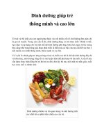 Tài liệu Dinh dưỡng giúp trẻ thông minh và cao lớn ppt