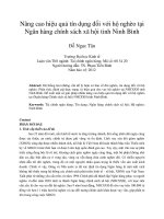 Nâng cao hiệu quả tín dụng đối với hộ nghèo tại ngân hàng chính sách xã hội tỉnh ninh bình
