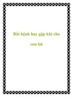Tài liệu Bắt bệnh hay gặp khi cho con bú pdf
