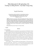 Biện pháp quản lý đội ngũ giảng viên trường cao đẳng kinh tế   kỹ thuật trung ương