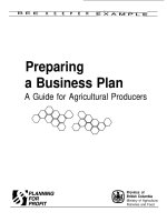 Tài liệu Preparing a Business Plan: A Guide for Agricultural Producers doc