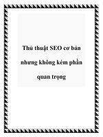 Tài liệu Thủ thuật SEO cơ bản nhưng không kém phần quan trọng potx