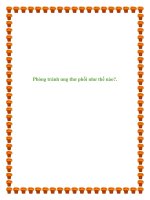 Tài liệu Phòng tránh ung thư phổi như thế nào docx