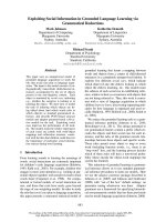 Tài liệu Báo cáo khoa học: Exploiting Social Information in Grounded Language Learning via Grammatical Reductions