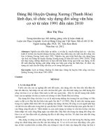 Đảng bộ huyện quảng xương (thanh hóa) lãnh đạo, tổ chức xây dựng đời sống văn hóa cơ sở từ năm 1991 đến năm 2010