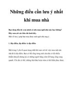 Tài liệu Những điều cần lưu ý nhất khi mua nhà doc
