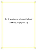 Tài liệu Học từ vựng dựa vào mối quan hệ giữa các từ: Phương pháp học cực hay ppt