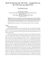 Quan hệ thương mại việt nam – campuchia sau khi việt nam gia nhập WTO