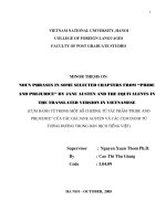 Noun phrases in some selected chapters from “pride and prejudice” by jane austen and the equivalents in the translated version in vietnamese