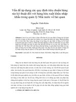 Vấn đề áp dụng các quy định tiêu chuẩn hàng rào kỹ thuật đối với hàng hóa xuất khẩu nhập khẩu trong quản lý nhà nước về hải quan