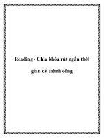 Tài liệu Reading - Chìa khóa rút ngắn thời gian để thành công potx