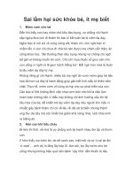 Tài liệu Sai lầm hại sức khỏe bé, ít mẹ biết doc