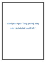 Tài liệu Những điều “ghét” trong giao tiếp hàng ngày của hai phái, bạn đã biết? doc
