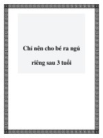 Tài liệu Chỉ nên cho bé ra ngủ riêng sau 3 tuổi pptx