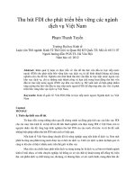 Thu hút FDI cho phát triển bền vững các ngành dịch vụ việt nam