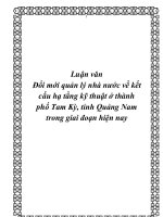 Đổi mới quản lý nhà nước về kết cấu hạ tầng kỹ thuật ở thành phố Tam Kỳ, tỉnh Quảng Nam trong giai đoạn hiện nay