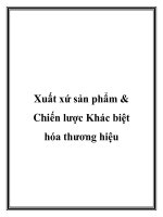 Tài liệu Xuất xứ sản phẩm & Chiến lược Khác biệt hóa thương hiệu.Các thương hiệu docx