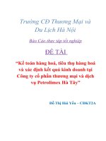 Kế toán hàng hoá, tiêu thụ hàng hoá và xác định kết quả kinh doanh tại Công ty cổ phần thương mại và dịch vụ Petrolimex Hà Tây