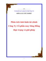 Phân tích tình hình tài chính Công Ty Cổ phần may Sông Hồng thực trạng và giải pháp