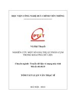 Nghiên cứu một số giải thuật phân cụm trong khai phá dữ liệu