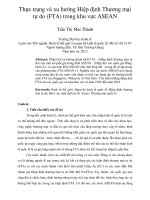 Thực trạng và xu hướng hiệp định thương mại tự do (FTA) trong khu vực ASEAN