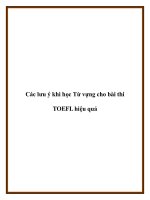 Tài liệu Các lưu ý khi học Từ vựng cho bài thi TOEFL hiệu quả ppt