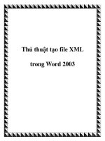 Tài liệu Thủ thuật tạo file XML trong Word 2003 pdf