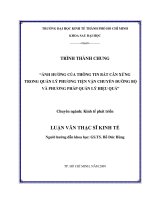 ảnh hưởng của thông tin bất cân xứng trong quản lý phương tiện vận chuyển đường bộ và phương pháp quản lý hiệu quả