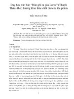 Dạy học văn bản “đàn ghi ta của lorca” (thanh thảo) theo hướng khai thác chất thơ của tác phẩm