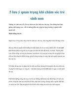 Tài liệu 5 lưu ý quan trọng khi chăm sóc trẻ sinh non pot