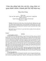 Giáo dục pháp luật cho cán bộ, công chức cơ quan hành chính ở thành phố hà nội hiện nay