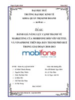 đánh giá năng lực cạnh tranh về marketing của mobifone đối với viettel và vinaphone trên địa bàn thành phố huế trong giai đoạn 2010-2013