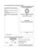 Tài liệu Mẫu 1c: Giấy phép sử dụng vật liệu nổ công nghiệp (mặt ngoài) ppt