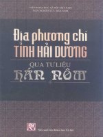 Tài liệu Địa phương chí tỉnh Hải Dương qua tư liệu Hán Nôm pptx
