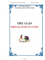 nghiên cứu chế biến trà an thần