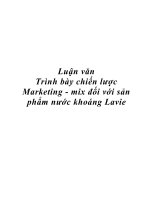 Tài liệu Luận văn Trình bày chiến lược Marketing - mix đối với sản phẩm nước khoáng Lavie doc
