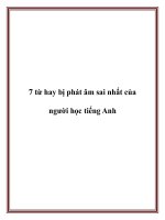 Tài liệu 7 từ hay bị phát âm sai nhất của người học tiếng Anh. docx