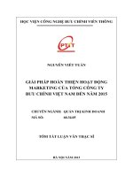 Giải pháp hoàn thiện hoạt động marketing của tổng công ty bưu chính việt nam đến năm 2015