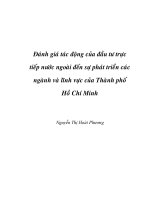 đánh giá tác động của đầu tư trực tiếp nước ngoài đến sự phát triển các ngành và lĩnh vực của thành phố hồ chí minh