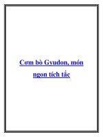 Tài liệu Cơm bò Gyudon, món ngon tích tắc pptx
