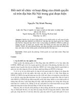 Đổi mới tổ chức và hoạt động của chính quyền xã trên địa bàn hà nội trong giai đoạn hiện nay