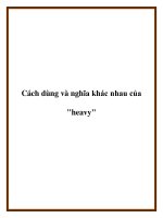 Tài liệu Cách dùng và nghĩa khác nhau của 