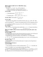 Tài liệu Đề Thi Thử Đại Học Khối A, A1, B, D Toán 2013 - Phần 20 - Đề 23 ppt